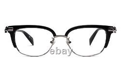 Alexander MQueen AM00840 001 Black Silver Horn Rimmed Frames Skulls $460