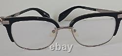 Alexander MQueen AM00840 001 Black Silver Horn Rimmed Frames Skulls $460