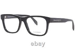 Alexander McQueen AM0307O 001 Eyeglasses Frame Men's Black/Silver Full Rim 55mm