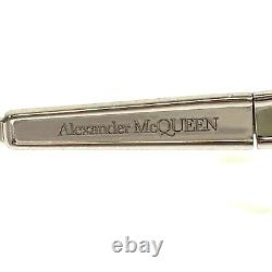 Alexander McQueen Eyeglasses Frames AM0195O 003 Silver Large Semi Rim 55-18-135