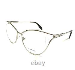 Alexander McQueen Eyeglasses Frames AM0195O 003 Silver Large Semi Rim 55-18-135