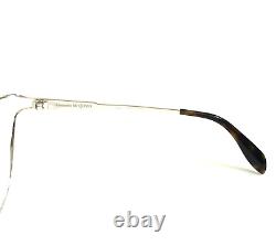 Alexander McQueen Eyeglasses Frames AM0195O 003 Silver Large Semi Rim 55-18-135