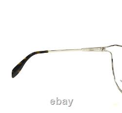 Alexander McQueen Eyeglasses Frames AM0195O 003 Silver Large Semi Rim 55-18-135