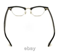 ArtCraft Vintage Black Silver Cat Eye Eyeglasses Frames 46-20 140 USA Women