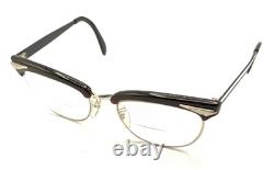 ArtCraft Vintage Black Silver Cat Eye Eyeglasses Frames 50-20 140 USA Women