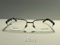 Authentic Gucci GG1948 006 Men's Half Rim Black/Silver Rubber/Metal Eyeglasses