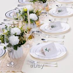 BESTSTAR 100PCS White Plastic Plates for Party, 10.25 Inch Disposable Plates