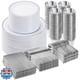 Bestvip 600pcs Silver Dinnerware Set For 100 Guests, Plastic Plates For Party