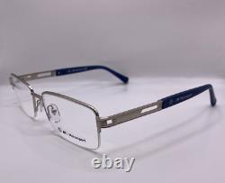 BMW Motorsport BS5015 017 Matte Silver Metal Semi Rim Eyeglasses Frame 56-17-145