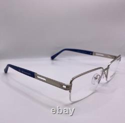 BMW Motorsport BS5015 017 Matte Silver Metal Semi Rim Eyeglasses Frame 56-17-145