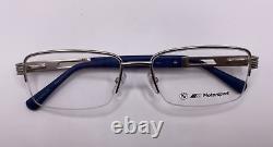 BMW Motorsport BS5015 017 Matte Silver Metal Semi Rim Eyeglasses Frame 56-17-145