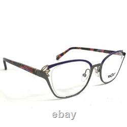BOZ Eyeglasses Frames GIZELLE 7005 Purple Silver Cat Eye Full Rim 49-18-140