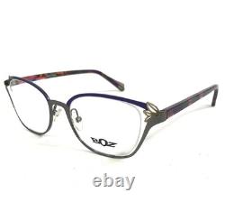 BOZ Eyeglasses Frames GIZELLE 7005 Purple Silver Cat Eye Full Rim 49-18-140