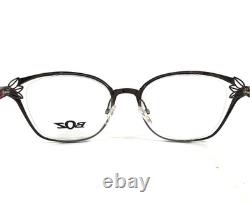 BOZ Eyeglasses Frames GIZELLE 7005 Purple Silver Cat Eye Full Rim 49-18-140