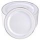 Bucla 100 Pieces 10.25 Inch Silver Rim Disposable Dinner Plates