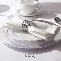 BUCLA 100Pieces Silver Plastic Plates-10.25inch Silver Rim Disposable Dinner for