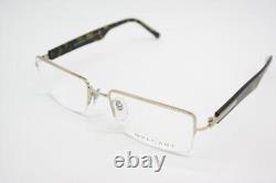 BULGARI 1027 Silver Brown Half-Rim Eyeglasses New