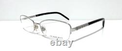 BURBERRY B1157 1005 SILVER BLACK HALF RIM EYEGLASSES 52-17-135 MM ITALY WithCASE