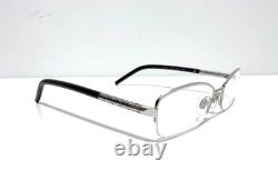 BURBERRY B1157 1005 SILVER BLACK HALF RIM EYEGLASSES 52-17-135 MM ITALY WithCASE