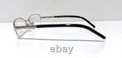 BURBERRY B1157 1005 SILVER BLACK HALF RIM EYEGLASSES 52-17-135 MM ITALY WithCASE