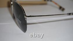 BURBERRY New Sunglasses Aviator Half Rim Silver Grey BE3113 130487 59 15 140