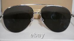 BURBERRY New Sunglasses Aviator Half Rim Silver Grey BE3113 130487 59 15 140