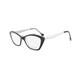 Balenciaga Ba5040 003 Black/crystal Cat Eye 53-17-140mm Full Rim Eyeglasses