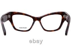 Balenciaga BB0362O 002 Eyeglasses Women's Havana/Silver Full Rim Cat Eye 54mm