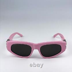 Balenciaga Men Sunglasses Light Pink Silver Grey Cat Eye BB0095S 013 NEW