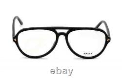 Bally BY5031 001 Shiny Black Plastic Aviator Optical Eyeglasses Frame 57-15-145