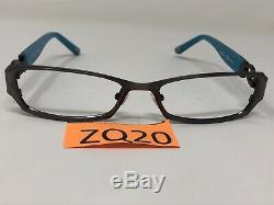 Bebe Eyeglasses Frame Obsess Steel Blue 52-16-135 Silver Full Rim ZQ20