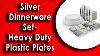 Best Silver Dinnerware Set Heavy Duty Plastic Plates 2020