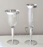 Bulk, Wedding Disposable Plastic Champagne Flutes, Wine Cups, Silver Rim Glasses