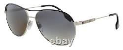 Burberry 0BE3122 1005T359 Full Rim Silver Aviator Sunglasses