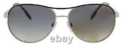 Burberry 0BE3122 1005T359 Full Rim Silver Aviator Sunglasses