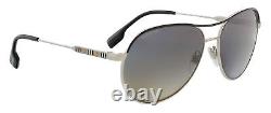 Burberry 0BE3122 1005T359 Full Rim Silver Aviator Sunglasses