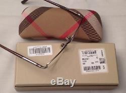 Burberry B1197 1110 52-17-135 Polished Brown & Silver Half Rim Glasses