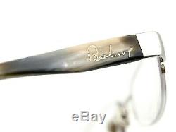 Burberry Eyeglasses B 1017 1027 Silver Horn Half Rim Frame Italy 5319 140