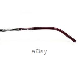 Burberry Eyeglasses B 1157 1003 Silver Burgundy Half Rim Frame Italy 5217 135