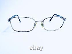 Burberry Eyeglasses Full Rim Oval Silver Metal Navy Temples B1041 1005 52 18 140