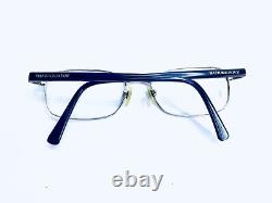 Burberry Eyeglasses Full Rim Oval Silver Metal Navy Temples B1041 1005 52 18 140