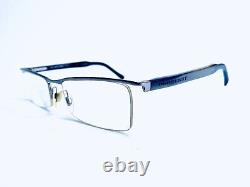 Burberry Eyeglasses Half Rim Rectangular Tortoise Silver Metal B1003 52 18 140