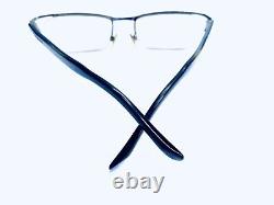 Burberry Eyeglasses Half Rim Rectangular Tortoise Silver Metal B1003 52 18 140
