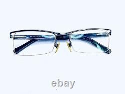 Burberry Eyeglasses Half Rim Rectangular Tortoise Silver Metal B1003 52 18 140