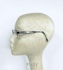 Burberry Silver Half Rim Rectangular Glasses Marble Temple Italy B1045 51 19 135