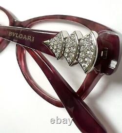 Bvlgari 4078B 5287 Eyeglasses Glasses Burgundy Marble with Swarovski Crystals 53mm