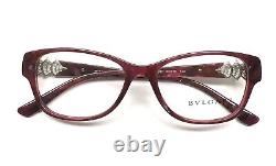 Bvlgari 4078B 5287 Eyeglasses Glasses Burgundy Marble with Swarovski Crystals 53mm