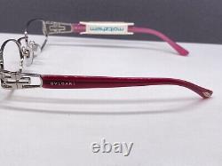 Bvlgari Eyeglasses Frames Woman Silver Red Rectangular 2070 Full Rim