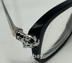 CARTIER CT0067OA 002 140 Black Silver Panthere Eyeglasses Frames France E33