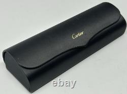 CARTIER CT0067OA 002 140 Black Silver Panthere Eyeglasses Frames France E33